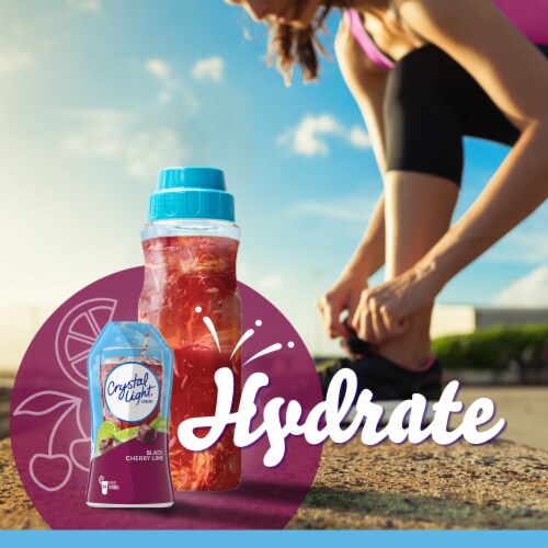 Crystal Light Liquid Black Cherry Lime Naturally Flavored Drink Mix, Bottle Perspective: left