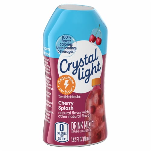 Crystal Light Liquid Cherry Splash Naturally Flavored Drink Mix with Caffeine Perspective: left