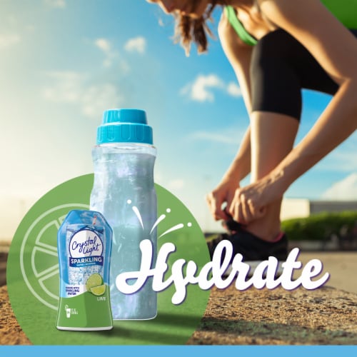 Crystal Light Lime Naturally Flavored Sparkling Water Enhancer Drink Mix, Bottle Perspective: left