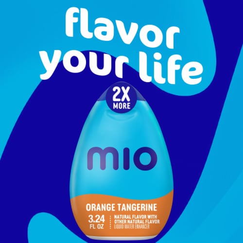 Mio Vitamins Orange Tangerine Naturally Flavored Liquid Water Enhancer Big Bottle Perspective: left
