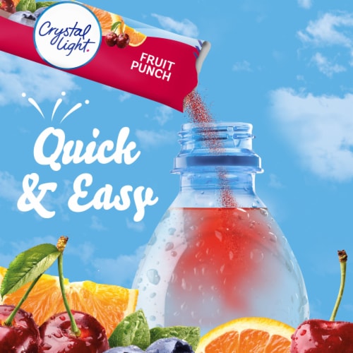 Crystal Light Zero Sugar Fruit Punch Drink Mix Packets Perspective: left