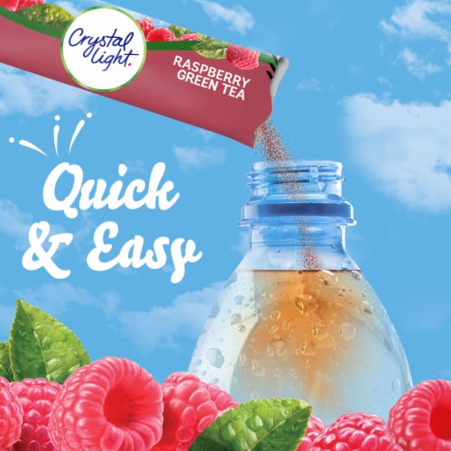 Crystal Light Raspberry Green Tea Naturally Flavored Powdered Drink Mix, On-the-Go-Packets Perspective: left
