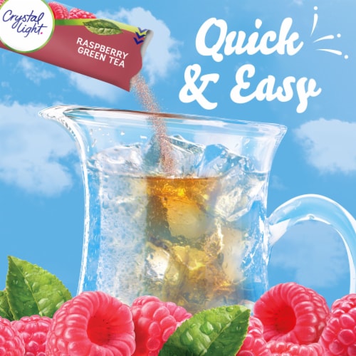 Crystal Light Raspberry Green Tea Naturally Flavored Powdered Drink Mix Pitcher Packets Perspective: left