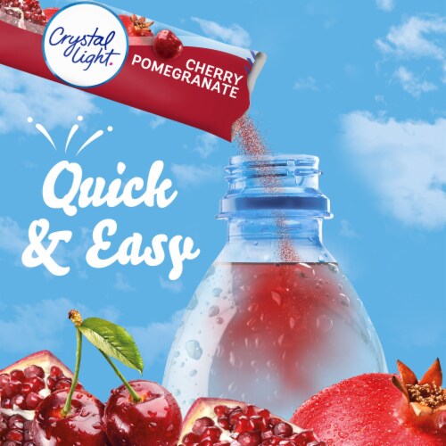 Crystal Light Cherry Pomegranate Naturally Flavored Powdered Drink Mix, On-the-Go-Packets Perspective: left