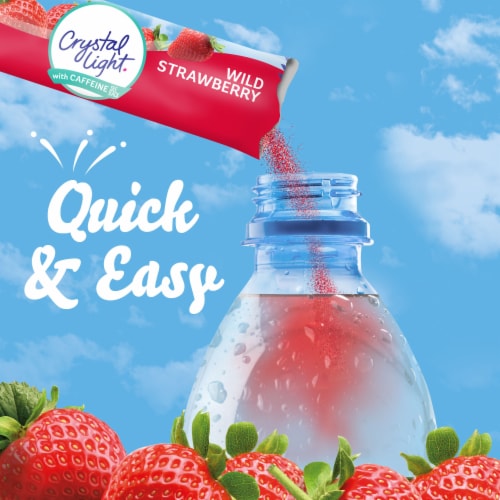 Crystal Light Wild Strawberry Powdered Drink Mix with Caffeine On the Go Packets Perspective: left