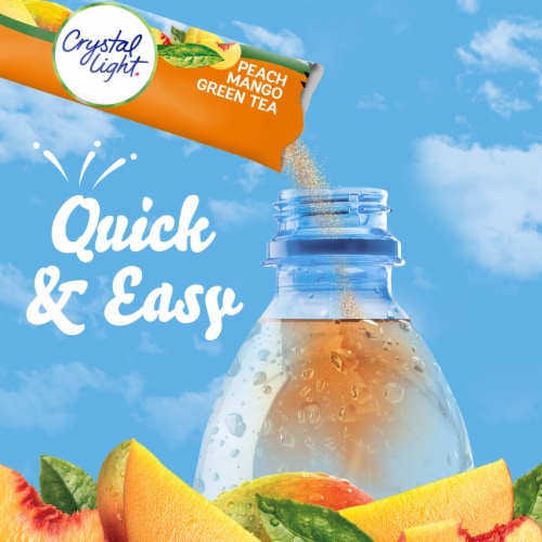 Crystal Light Peach Mango Green Tea Naturally Flavored Powdered Drink Mix Perspective: left