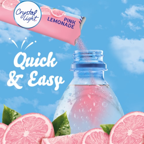 Crystal Light Zero Sugar Pink Lemonade Drink Mix Packets Perspective: left