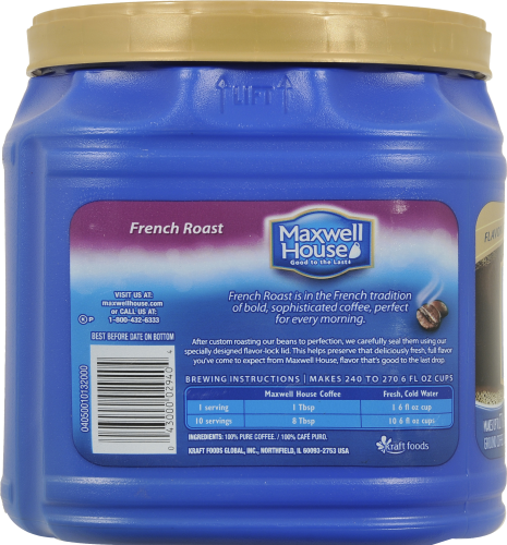 Maxwell House French Roast Coffee Perspective: left