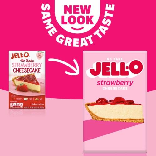 Jell-O No Bake Strawberry Cheesecake Dessert Kit Perspective: left