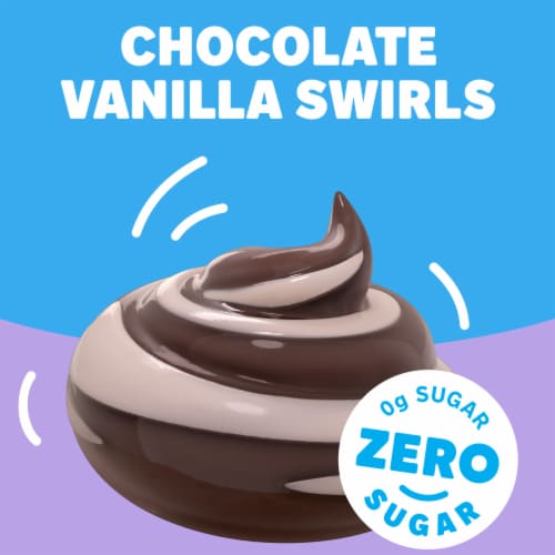 Jell-O Chocolate Vanilla Swirls Sugar Free Pudding Cups Snack Perspective: left