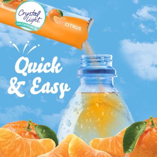 Crystal Light Citrus Naturally Flavored Powdered Drink Mix with Caffeine Perspective: left