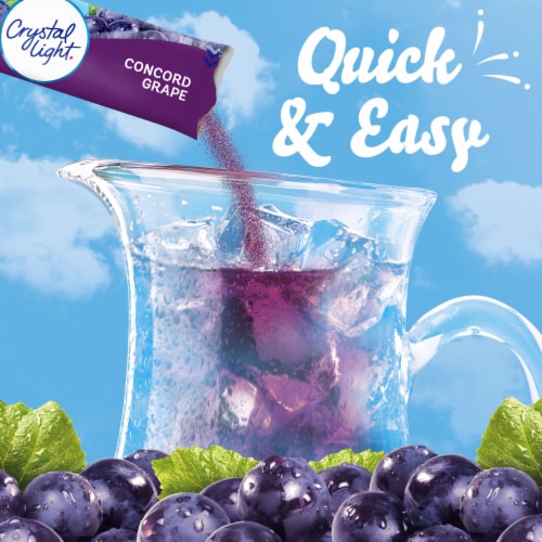 Crystal Light Zero Sugar Concord Grape Drink Mix Packets Perspective: left