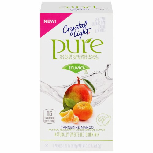 Crystal Light On-The-Go Pure Tangerine Mango Powdered Drink Mix Perspective: left
