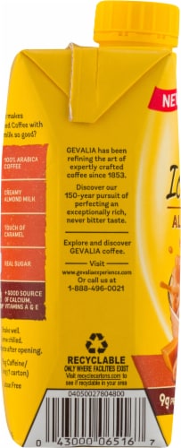 Gevalia Kaffe Caramel Iced Coffee with Almond Milk Beverage Perspective: left
