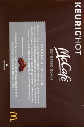 McCafe Espresso Medium-Dark Roast Coffee K-Cup Pods Perspective: left