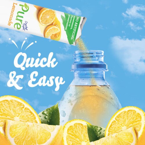 Crystal Light Pure Lemonade Naturally Flavored Powdered Drink Mix Perspective: left