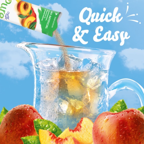 Crystal Light Pure Peach Iced Tea Naturally Flavored Powdered Drink Mix Perspective: left