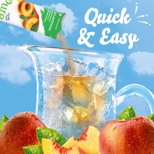 Crystal Light Pure Peach Iced Tea Naturally Flavored Powdered Drink Mix Perspective: left