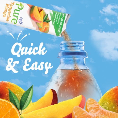 Crystal Light Pure Tangerine Mango Powdered Drink Mix Perspective: left