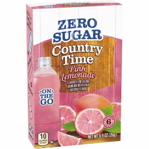 Country Time Zero Sugar Pink Lemonade Naturally Flavored Powdered Drink Mix Perspective: left