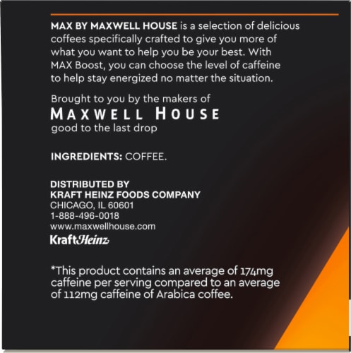 Maxwell House Max Boost Medium Roast Coffee K-Cup Pods Perspective: left
