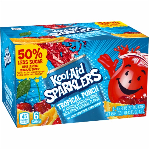Kool-Aid Sparklers Tropical Punch Flavored Sparkling Drink Perspective: left