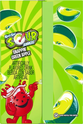 Kool-Aid Sour Jammers Snappin' Green Apple Flavored Drink Perspective: left