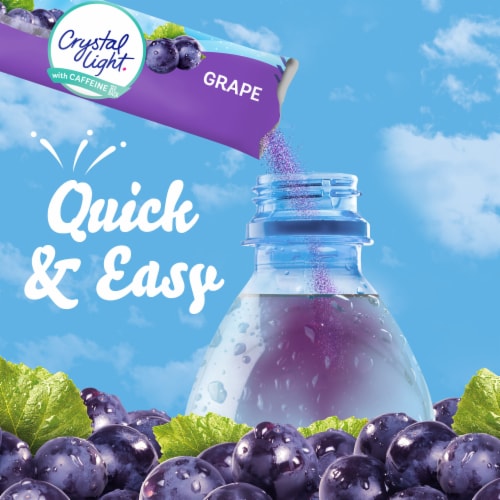Crystal Light Grape Naturally Flavored Powdered Drink Mix with Caffeine Perspective: left