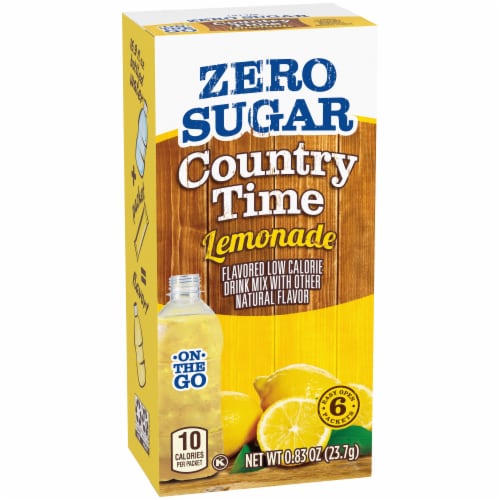 Country Time Zero Sugar Lemonade Drink Mix Packets Perspective: left