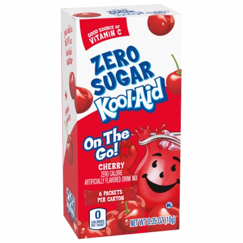 Kool-Aid On The Go Zero Sugar Cherry Powdered Drink Mix Perspective: left