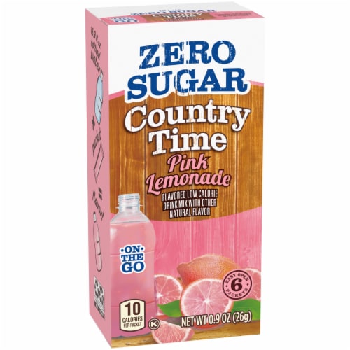 Country Time Zero Sugar Pink Lemonade Powdered Drink Mix Perspective: left