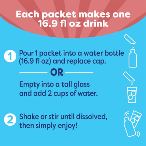 Crystal Light Raspberry Lemonade Energy Boost Drink Mix Perspective: left