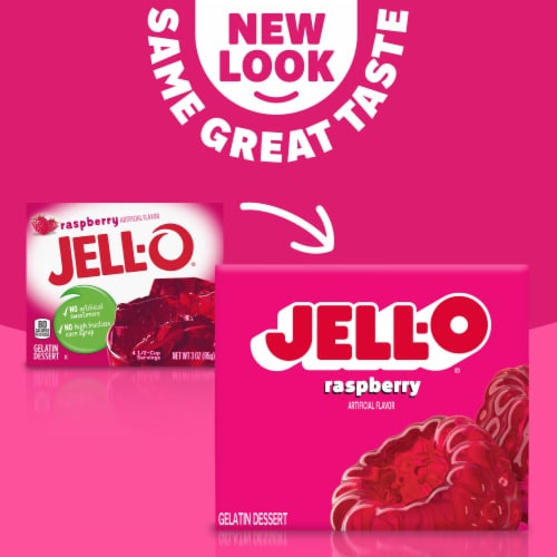 Jell-O Raspberry Gelatin Dessert Mix Perspective: left