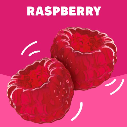 Jell-O Raspberry Artificially Flavored Gelatin Dessert Mix, Box Perspective: left