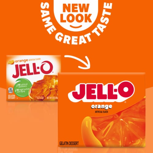 Jell-O Orange Gelatin Dessert Mix Perspective: left