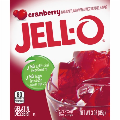 Jell-O Cranberry Gelatin Dessert Mix Perspective: left