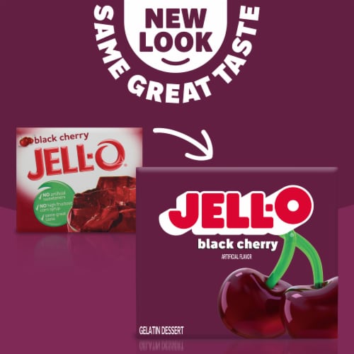 Jell-O Black Cherry Gelatin Dessert Mix Perspective: left
