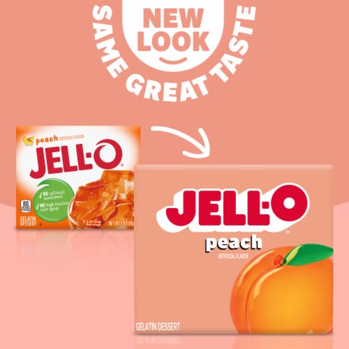 Jell-O Peach Gelatin Dessert Mix Perspective: left