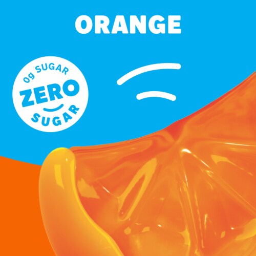 Jell-O Orange Artificially Flavored Zero Sugar Low Calorie Gelatin Dessert Mix, Box Perspective: left