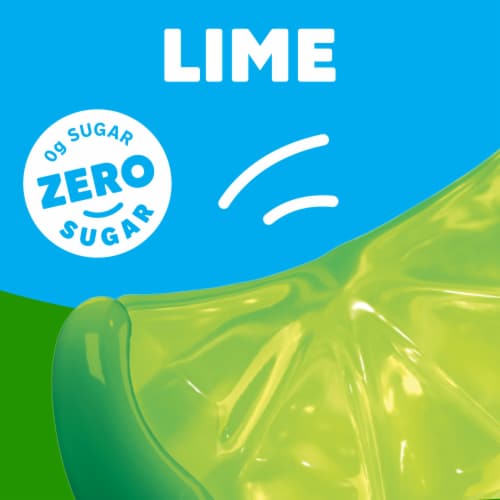 Jell-O Lime Artificially Flavored Zero Sugar Low Calorie Gelatin Dessert Mix, Box Perspective: left