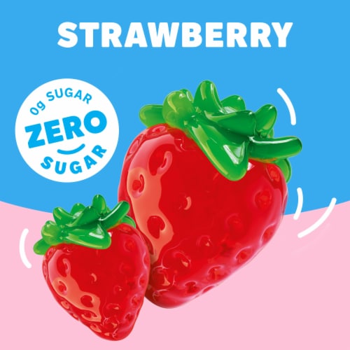 Jell-O Zero Sugar Strawberry Flavor Gelatin Perspective: left