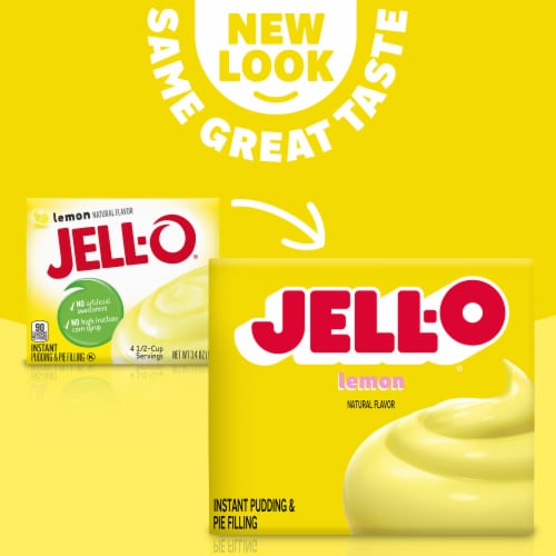 Jell-O Lemon Instant Pudding & Pie Filling Mix Perspective: left