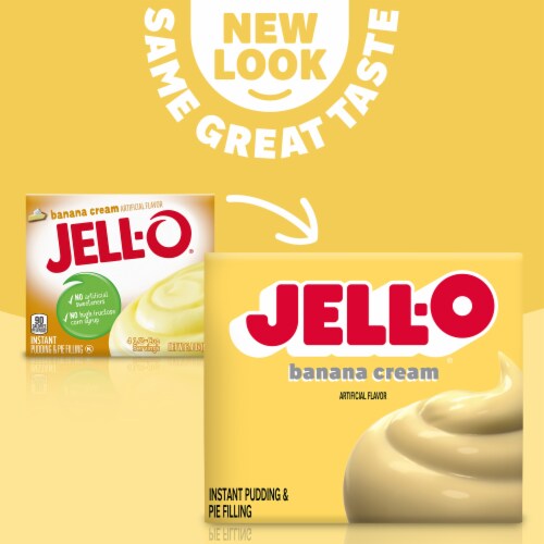 Jell-O Banana Cream Instant Pudding & Pie Filling Mix Perspective: left