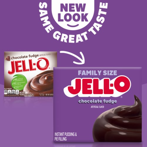 Jell-O Chocolate Fudge Instant Pudding & Pie Filling Mix Perspective: left