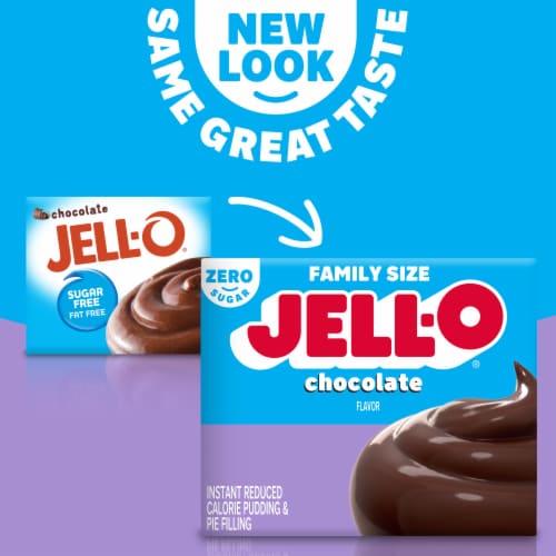 Jell-O Chocolate Sugar Free & Fat Free Instant Pudding & Pie Filling Mix Perspective: left