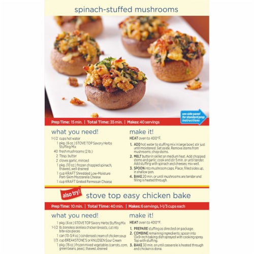 Stove Top Savory Herbs Stuffing Mix Dressing Perspective: left