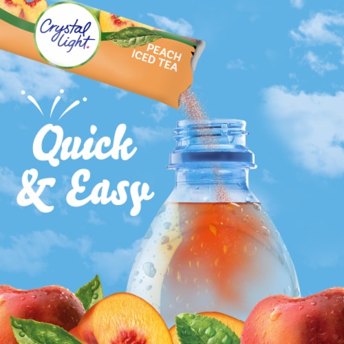 Crystal Light Peach Iced Tea Artificially Flavored Powdered Drink Mix Perspective: left