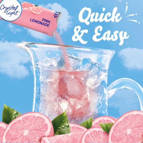 Crystal Light Zero Sugar Pink Lemonade Drink Mix Packets Perspective: left