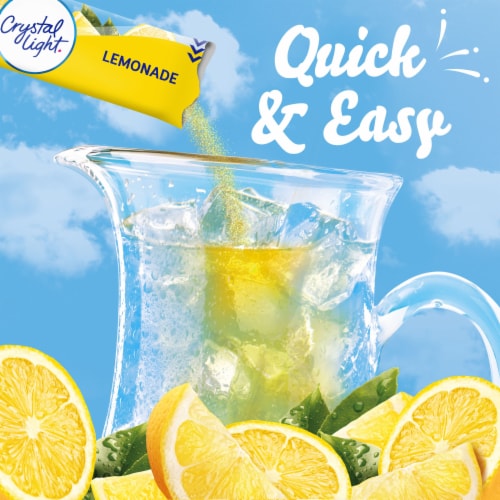 Crystal Light Lemonade Sugar Free Caffeine Free Powder Drink Mix Pitcher Packets Perspective: left