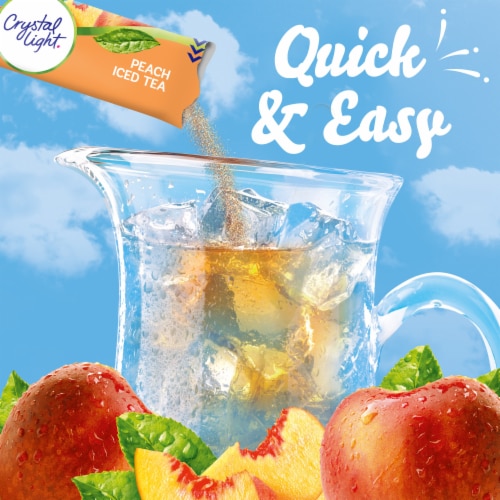 Crystal Light Zero Sugar Peach Iced Tea Drink Mix Packets Perspective: left